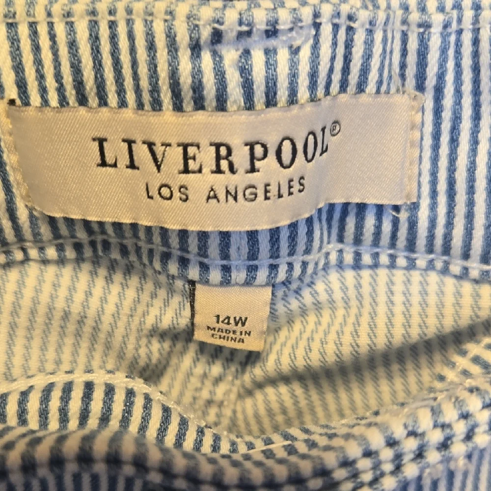 Liverpool Blue Pinstripe Ankle Leg Jeans Pull-on - Picture 3 of 6